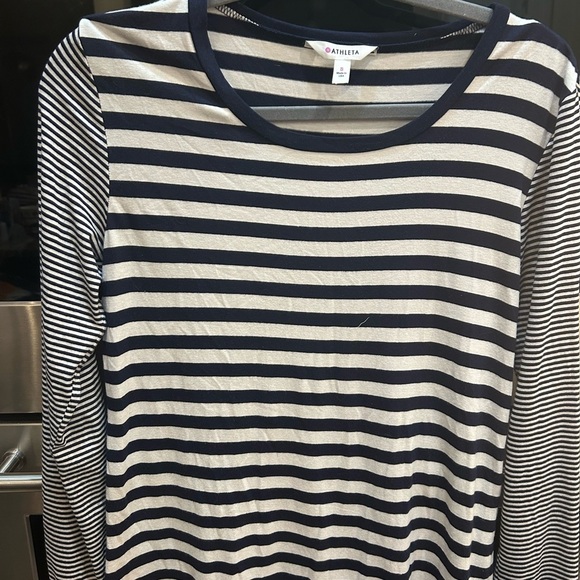 Athleta Blue and White Striped Jersey Top size small - Picture 1 of 3